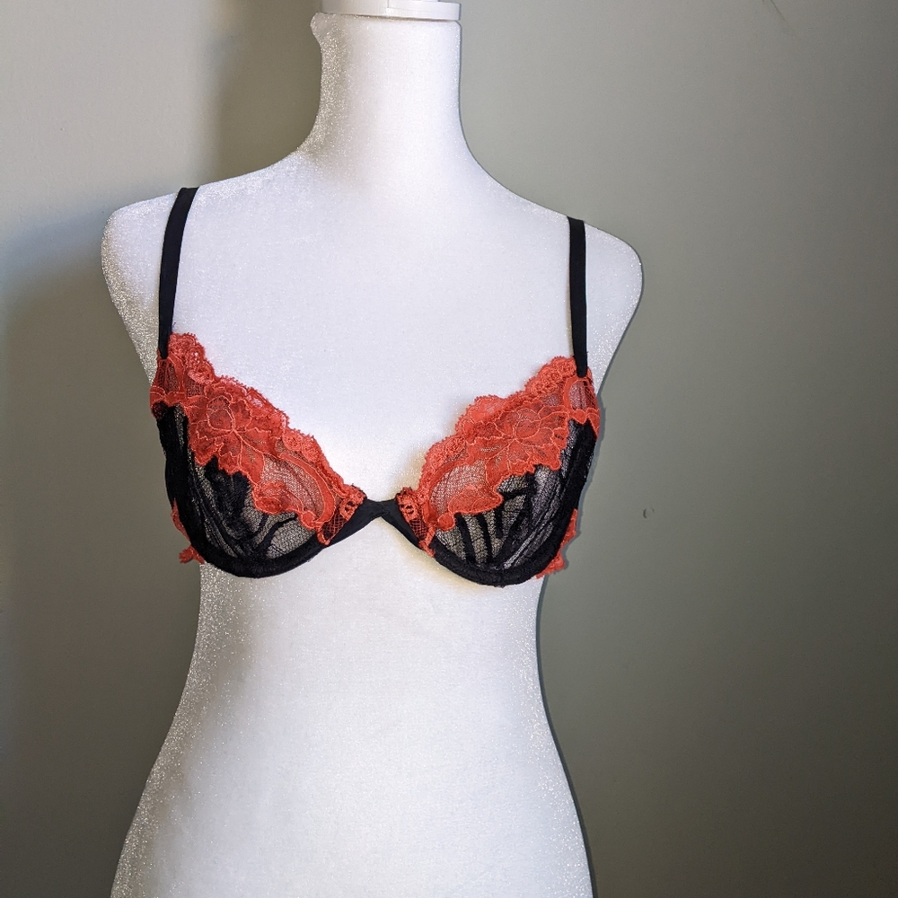 Andres Sarda black and red bra 34B